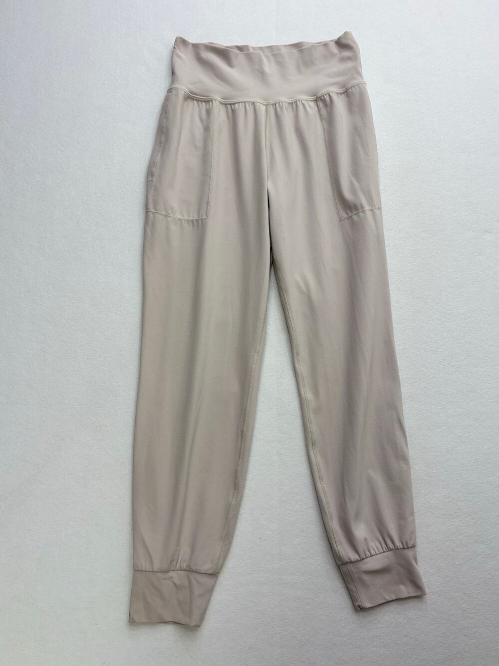 Athleta Venice High Rise Jogger Pants Womens M Tan Beige Athletic Lounge P14